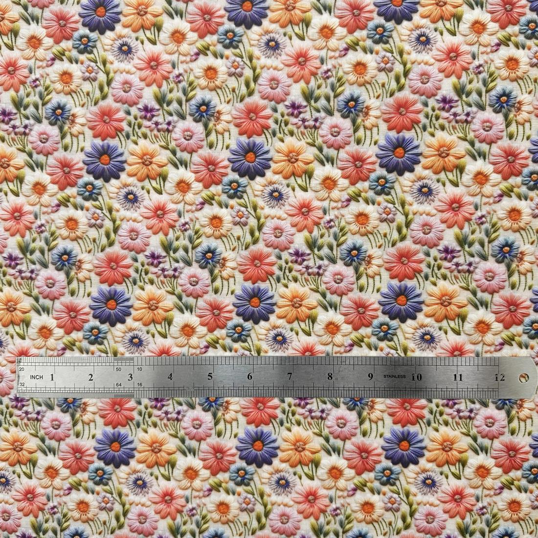 3D Multi Flowers Printed Polycotton FabricThis Beautiful Christmas…