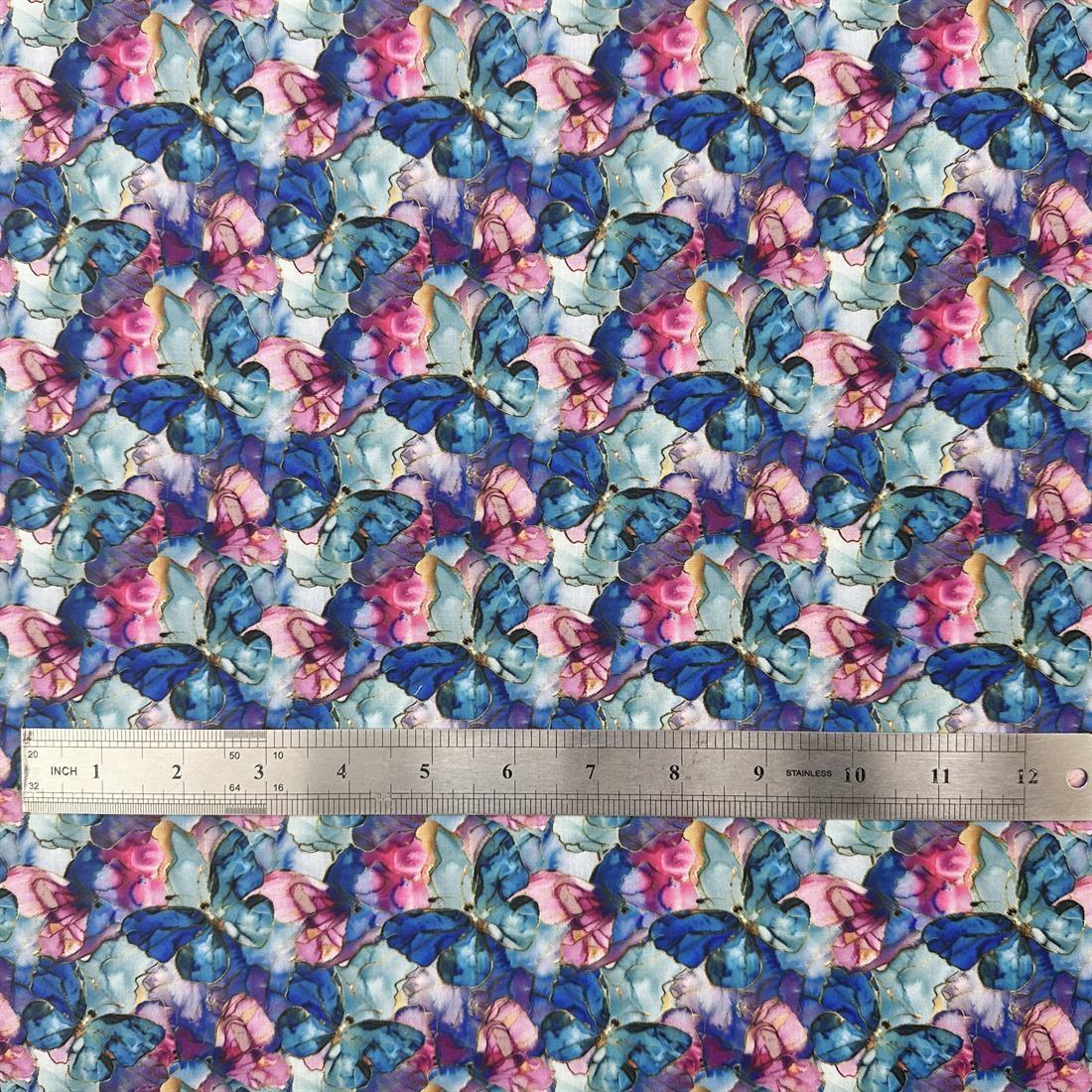 Navy Marble Batik Butterflies