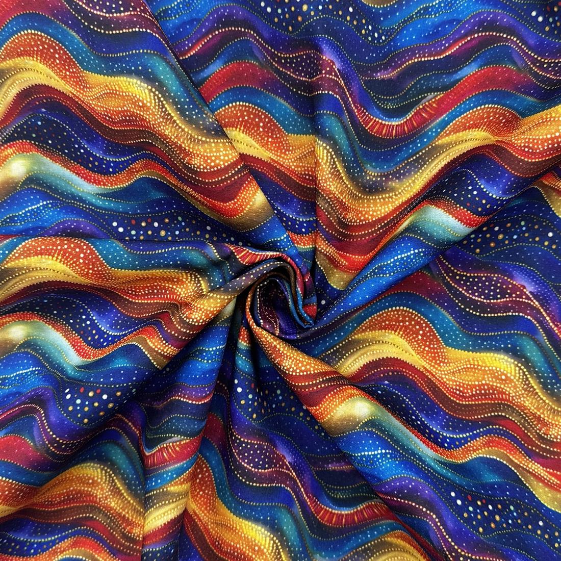 Groovy Waves Printed Polycotton FabricThis Beautiful Christmas Fabric