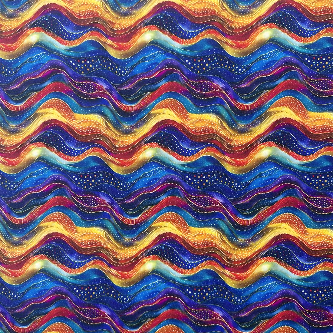 Groovy Waves Printed Polycotton FabricThis Beautiful Christmas Fabric