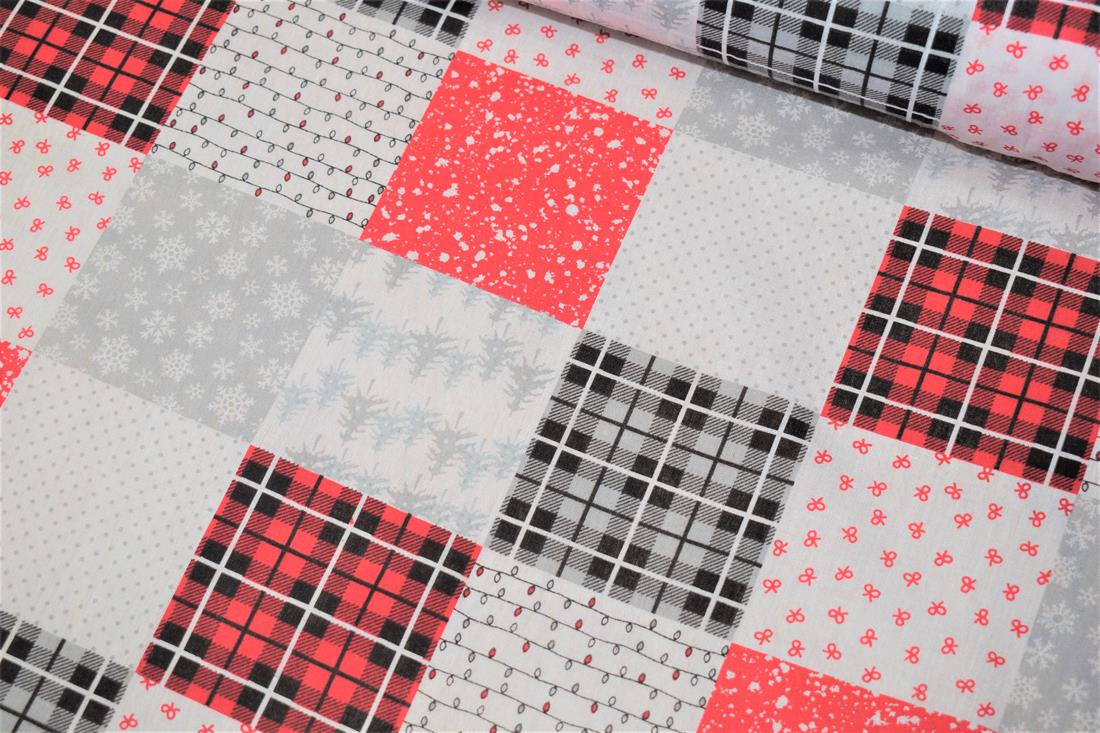 Patchwork Print PolyCotton Fabric