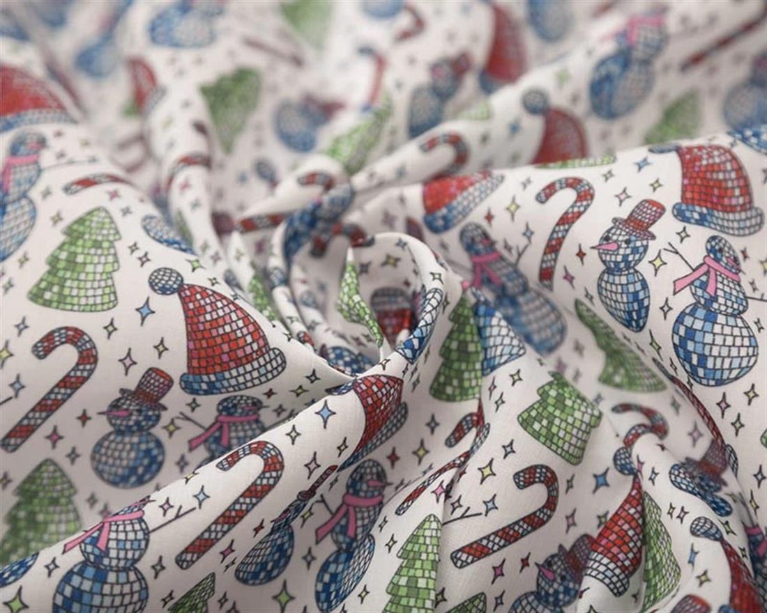White MP Digital Polycotton Disco Snowmen Bring the Festive Fun to…