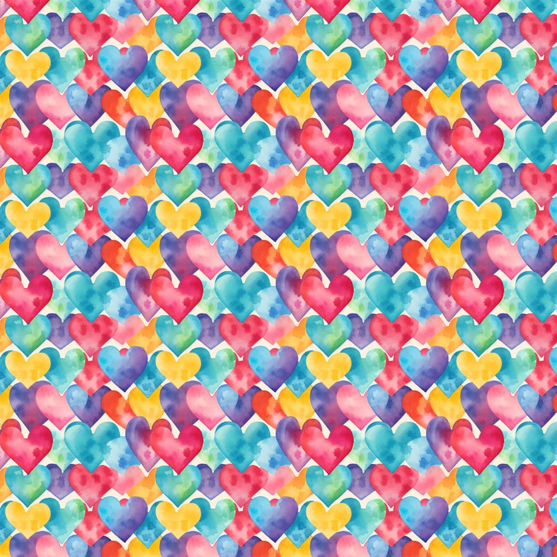 Watercolour Hearts Printed Polycotton FabricThis Beautiful Christmas…