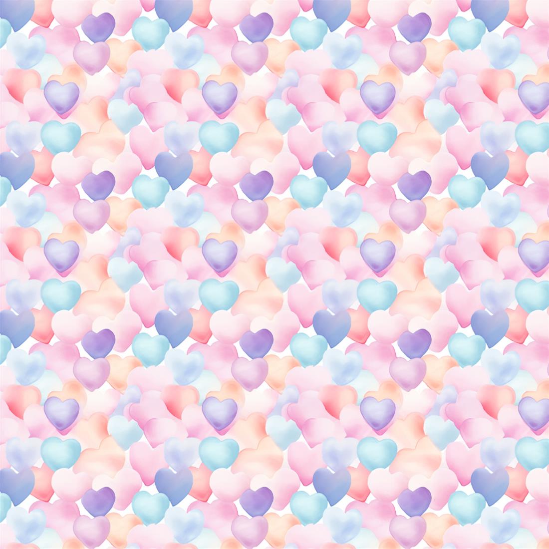 Pastel Hearts Printed Polycotton FabricThis Beautiful Christmas Fabric