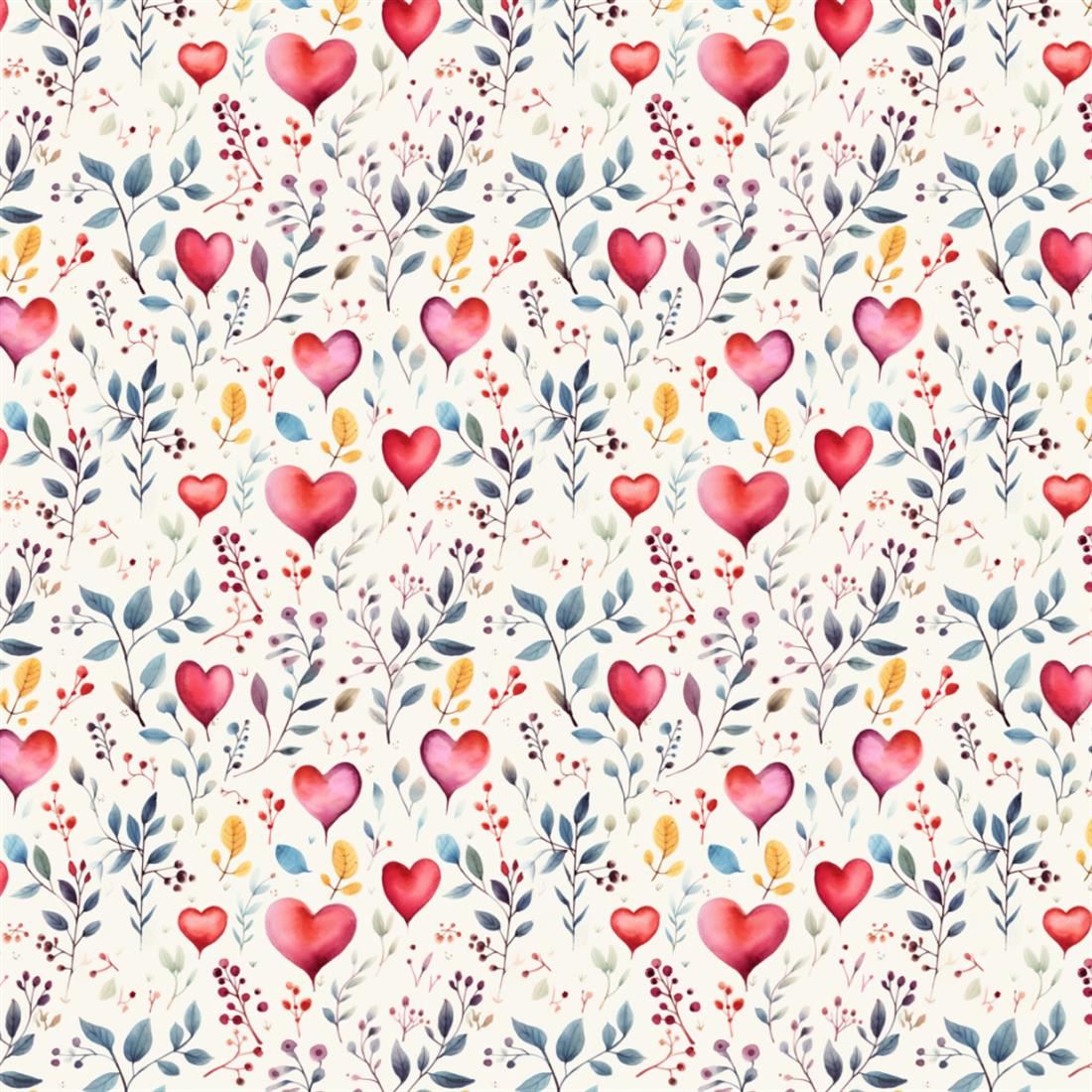 White Wild Hearts Printed Polycotton FabricThis Beautiful Christmas…