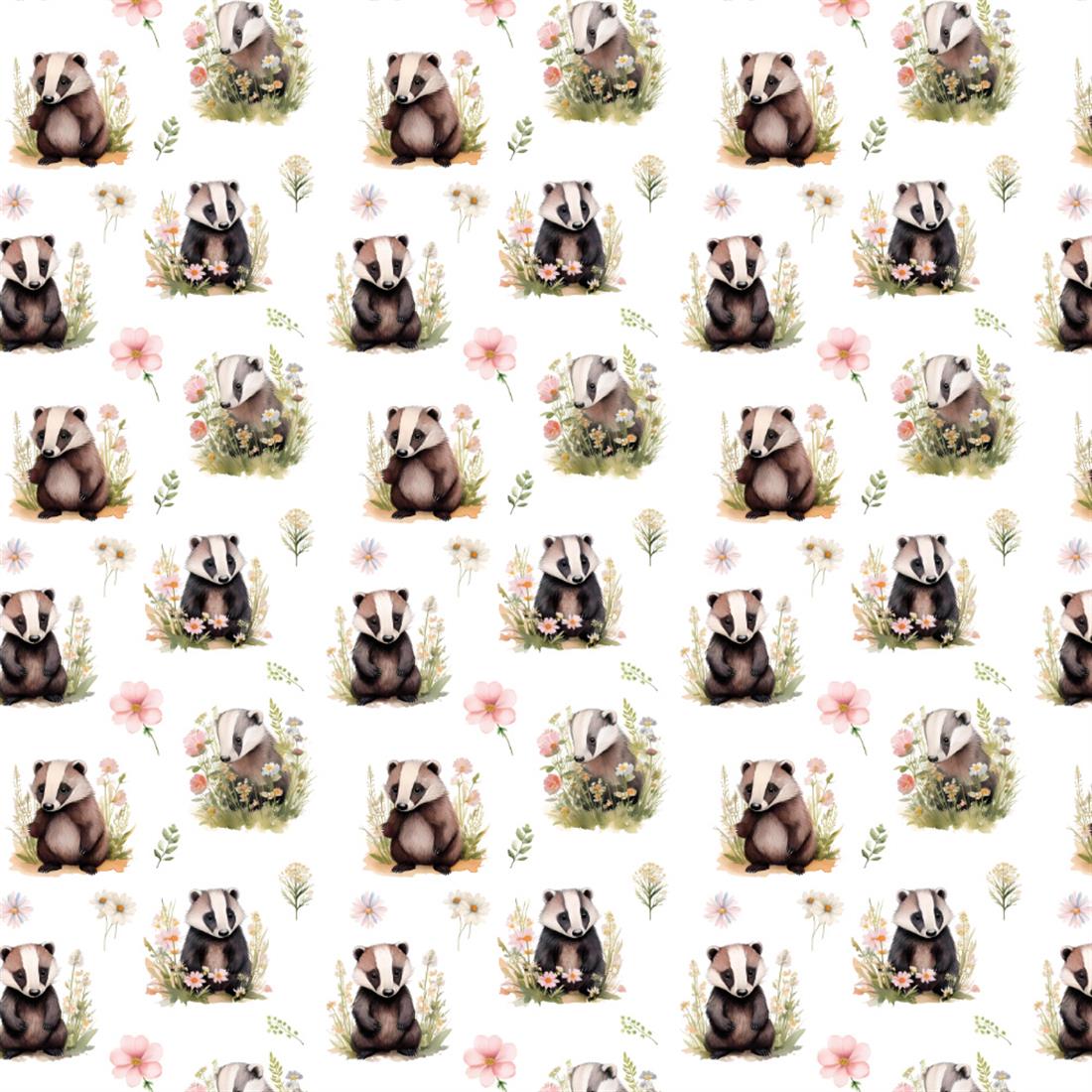 White Meadow Badger Printed Polycotton FabricThis Beautiful Christmas…