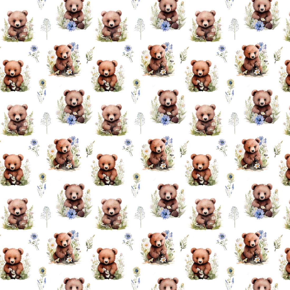 White Meadow Bear Printed Polycotton FabricThis Beautiful Christmas…