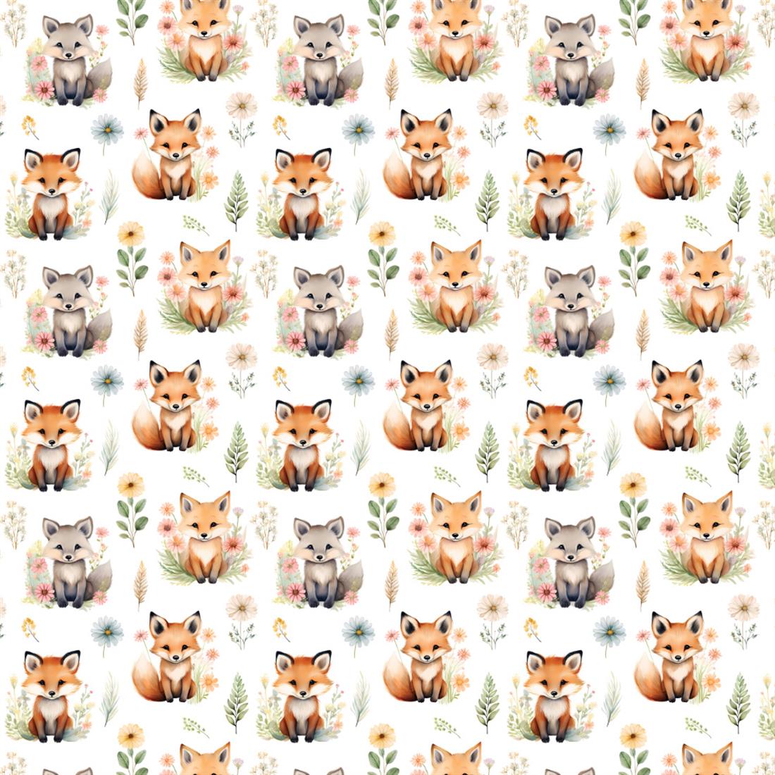 White Meadow Fox Printed Polycotton FabricThis Beautiful Christmas…