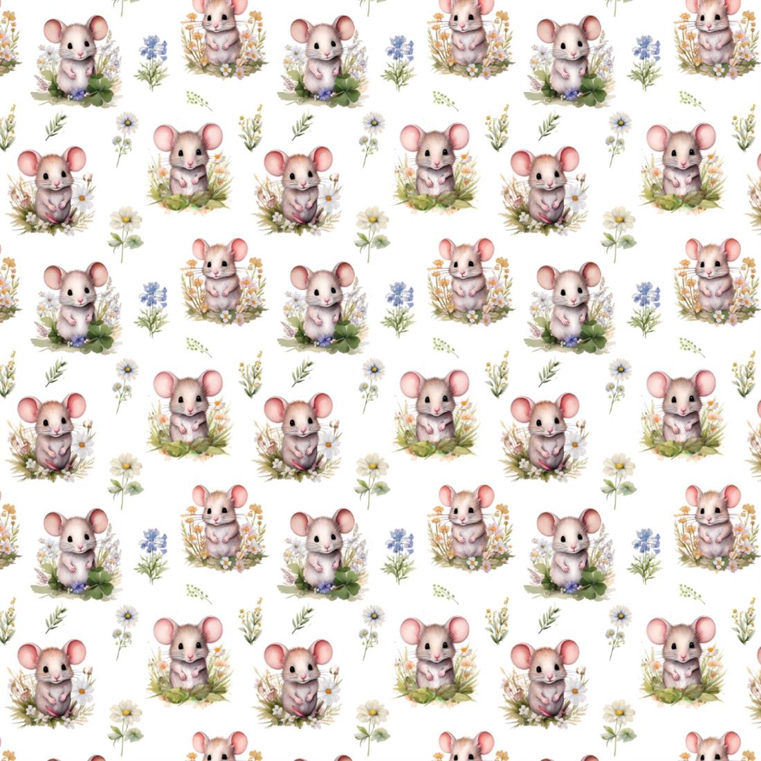 White Meadow Mouse Printed Polycotton FabricThis Beautiful Christmas…