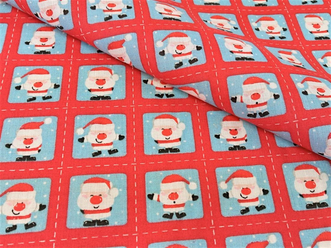 Santa Print PolyCotton Fabric