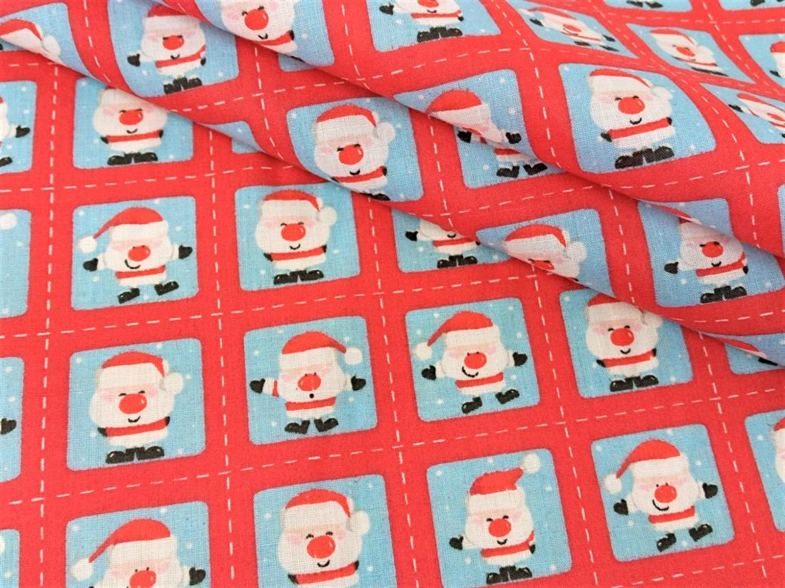 Santa Print PolyCotton Fabric