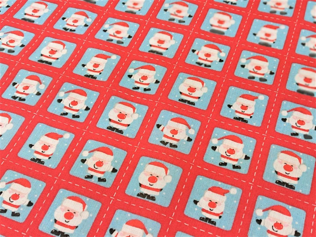 Santa Print PolyCotton Fabric