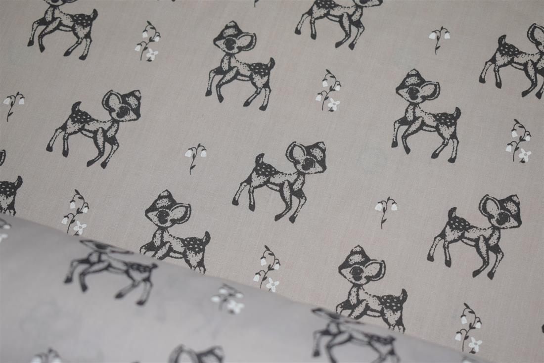 Baby Deer Printed Polycotton Fabric