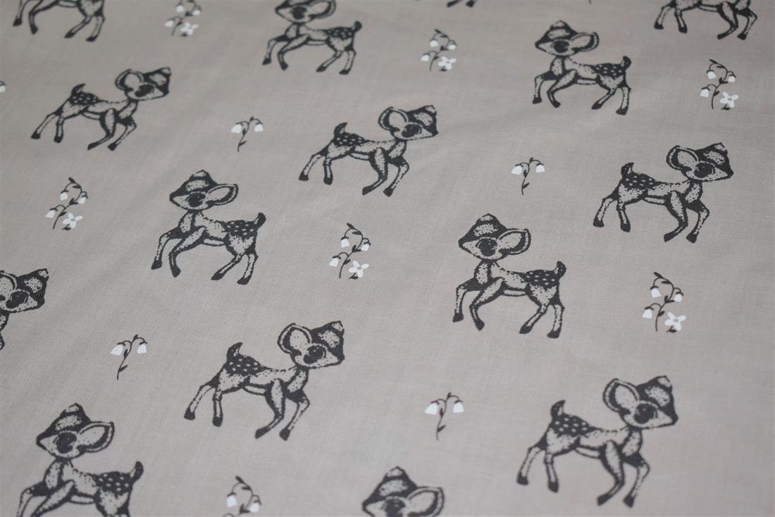 Baby Deer Printed Polycotton Fabric