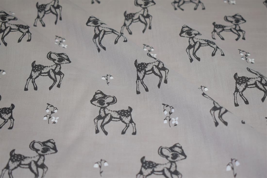 Baby Deer Printed Polycotton Fabric