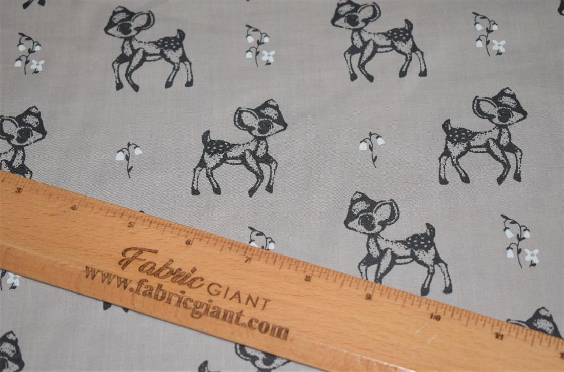 Baby Deer Printed Polycotton Fabric