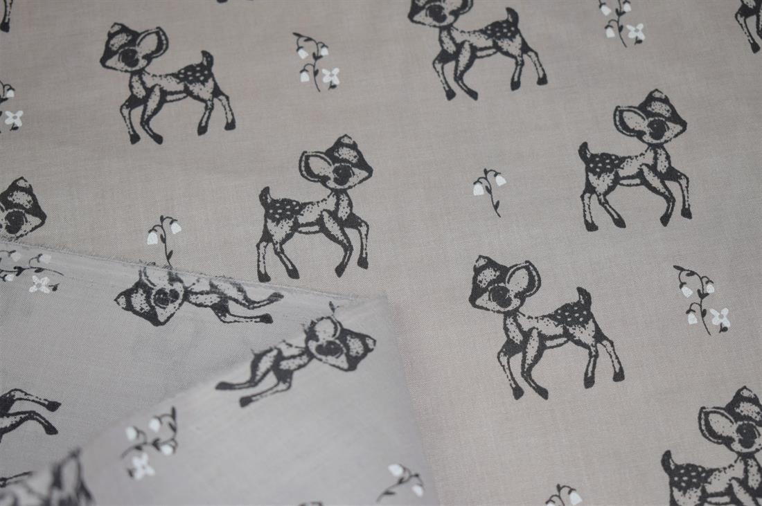 Baby Deer Printed Polycotton Fabric