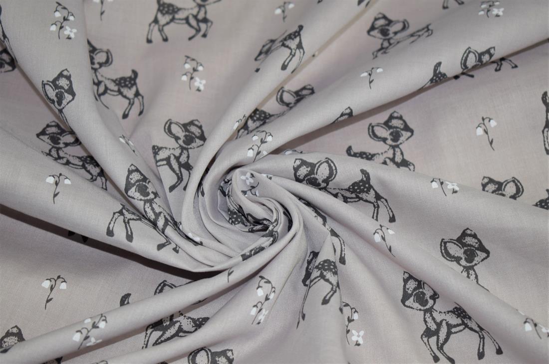 Baby Deer Printed Polycotton Fabric