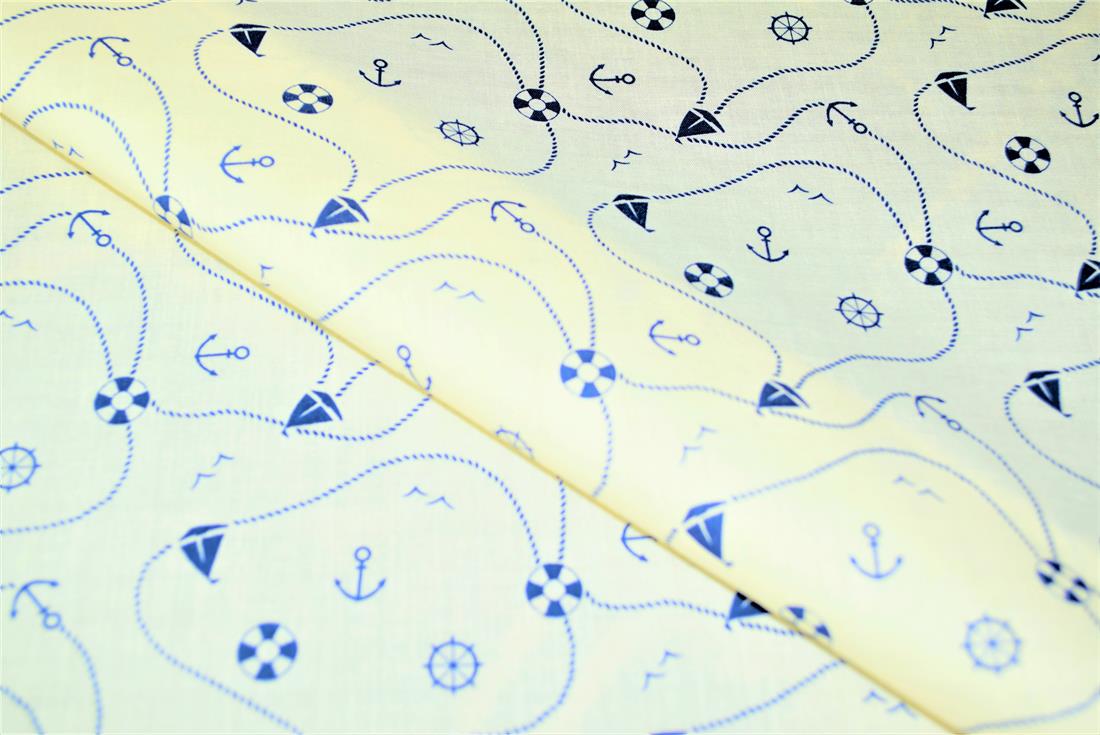 Away We Sail Printed PolyCotton Fabric