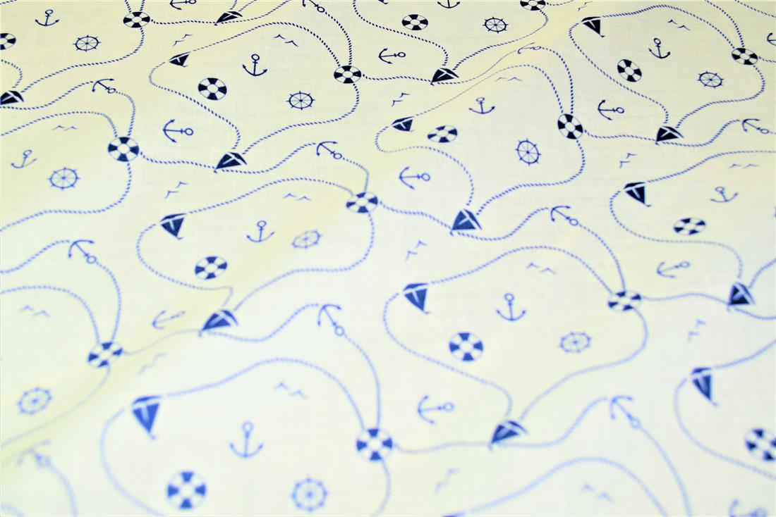 Away We Sail Printed PolyCotton Fabric