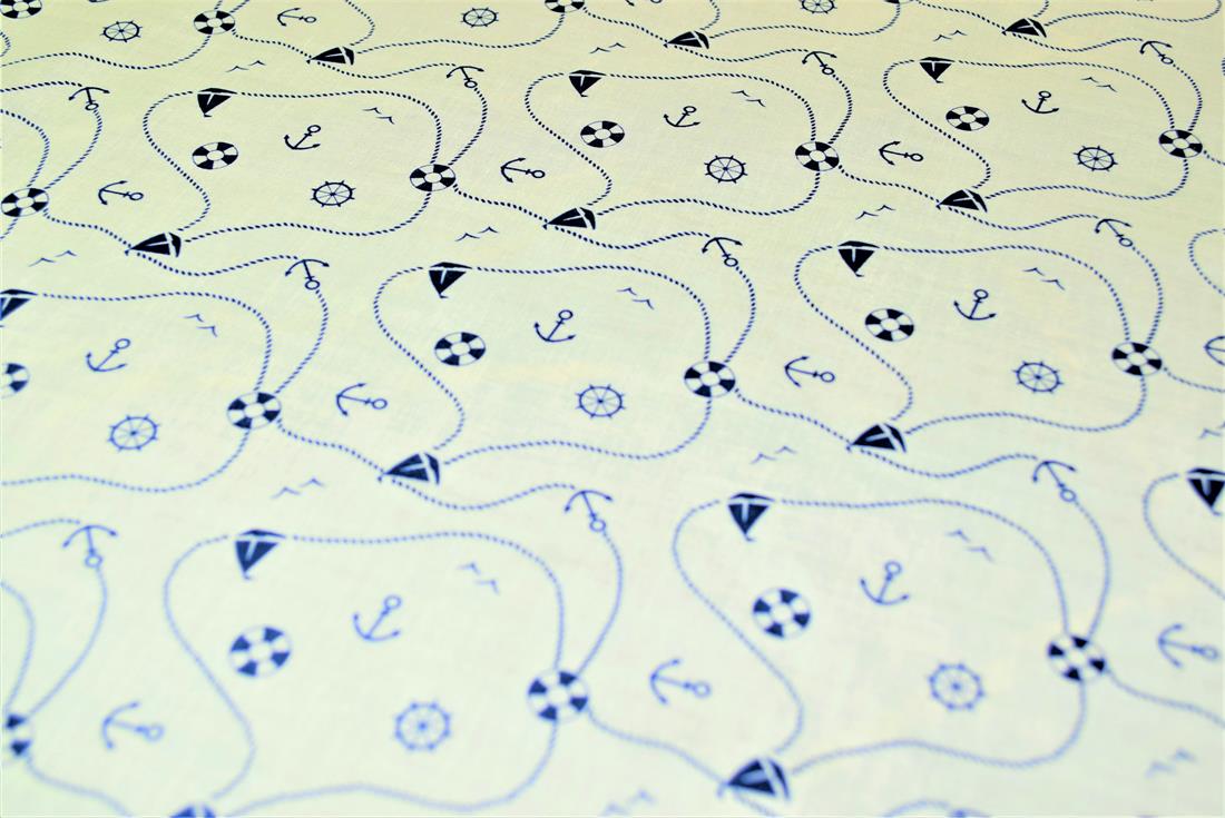 Away We Sail Printed PolyCotton Fabric