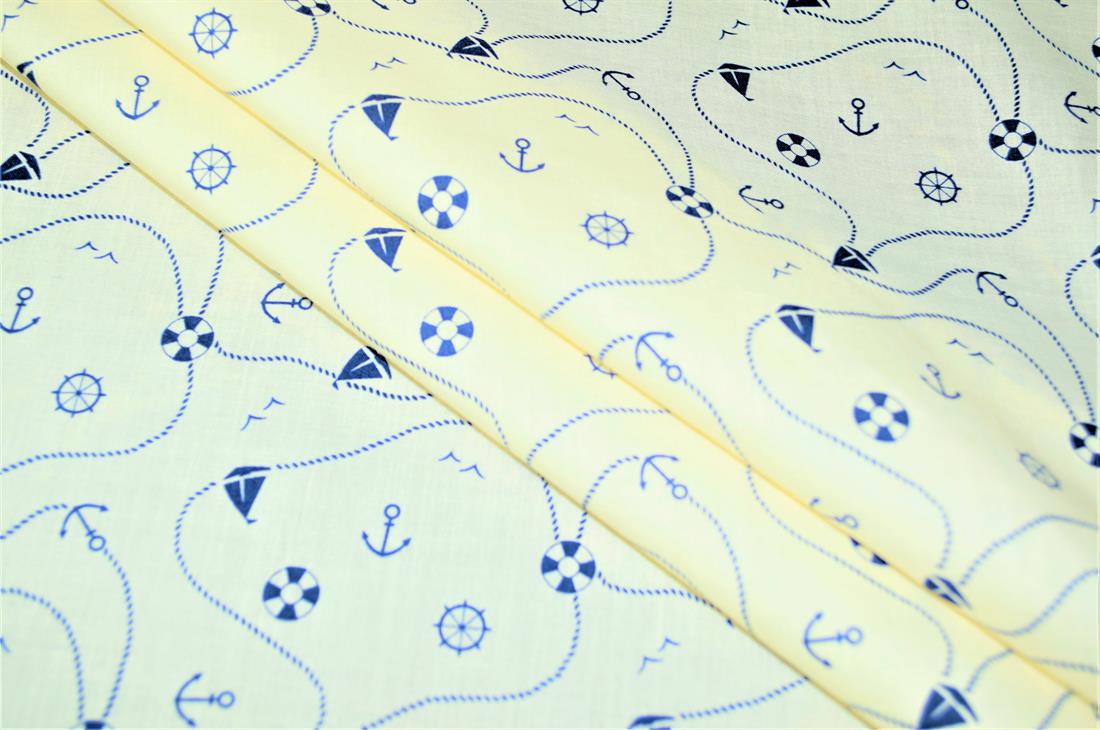 Away We Sail Printed PolyCotton Fabric