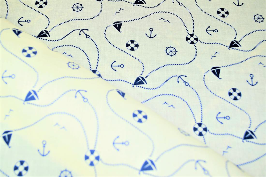Away We Sail Printed PolyCotton Fabric
