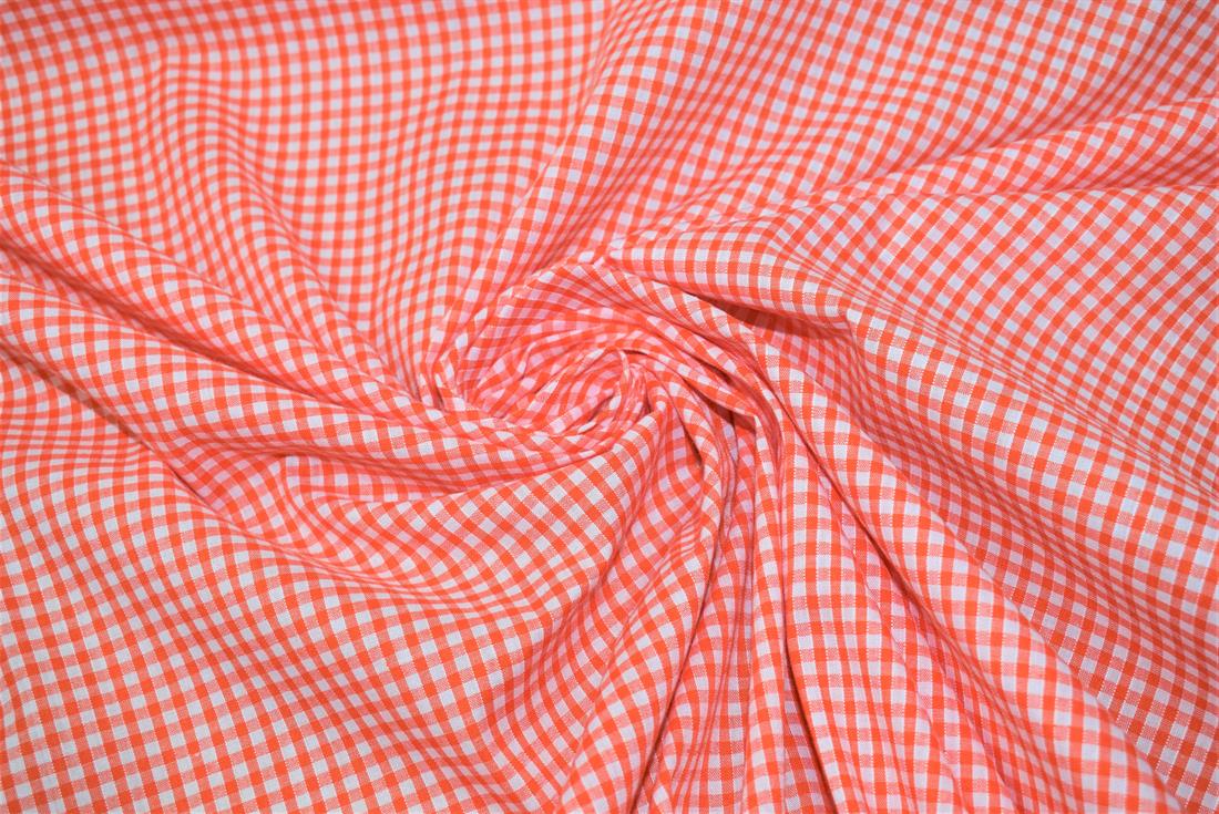 Gingham Small Check 1/8 Printed Polycotton Fabric