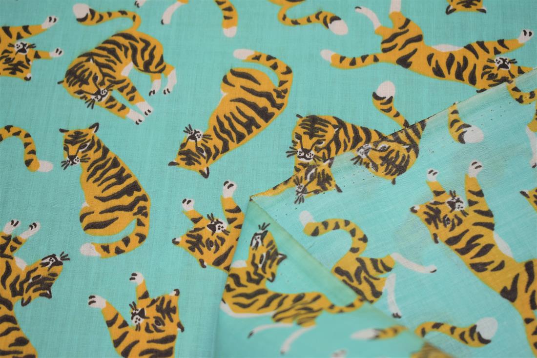 Tigers Print PolyCotton Fabric