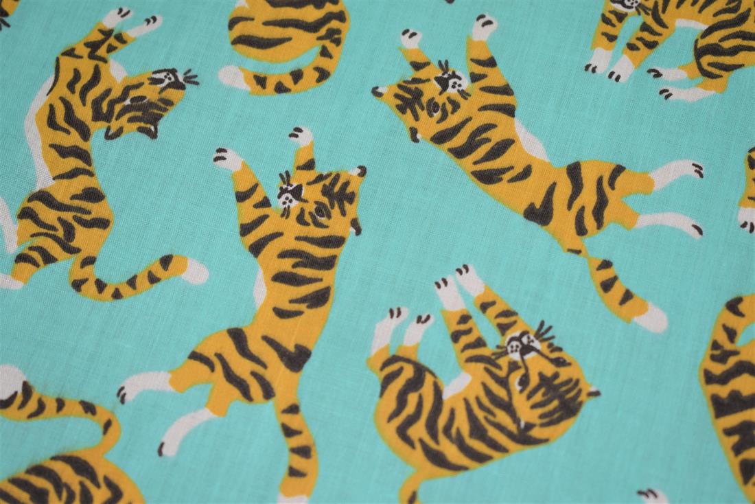 Tigers Print PolyCotton Fabric