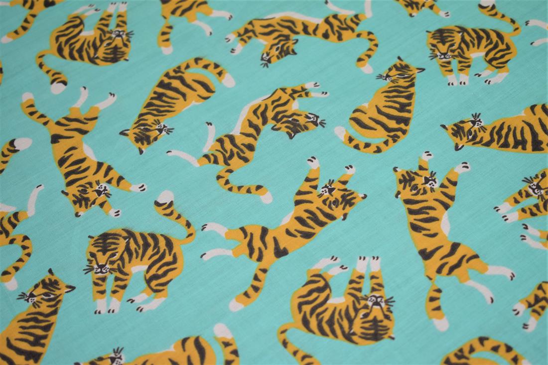 Tigers Print PolyCotton Fabric