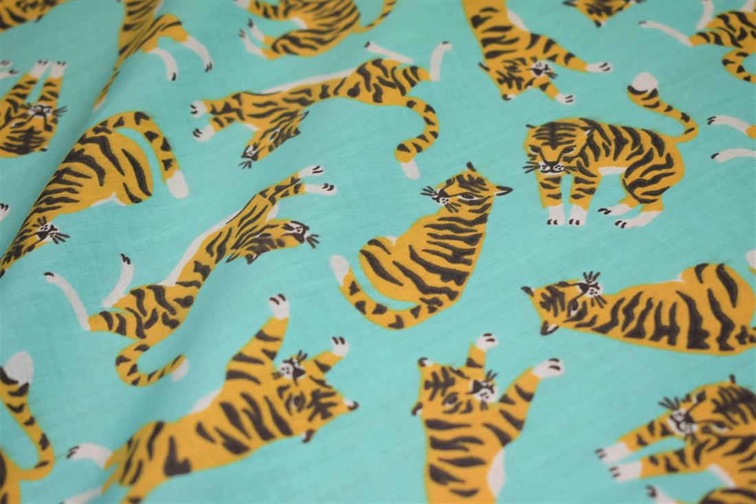 Tigers Print PolyCotton Fabric