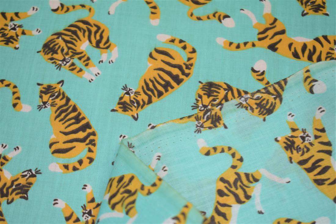 Tigers Print PolyCotton Fabric