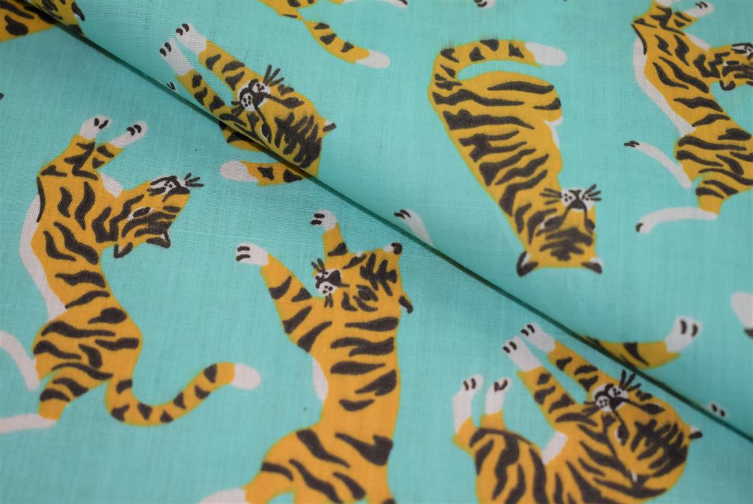 Tigers Print PolyCotton Fabric