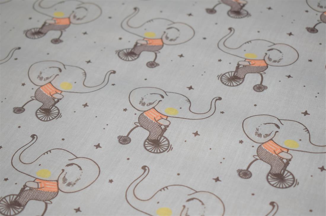Story Book Elephant Polycotton Fabric
