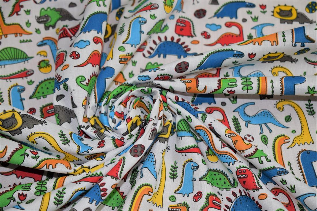 Dino Polycotton Fabric