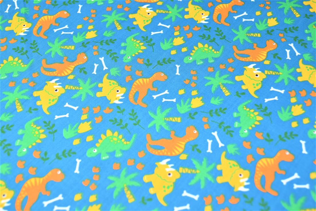 Roaming Dinos - Printed Poly Cotton Fabric