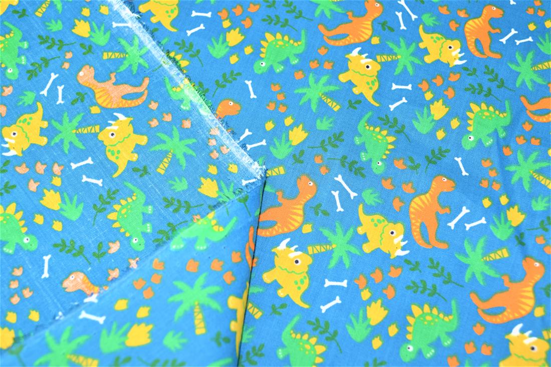 Roaming Dinos - Printed Poly Cotton Fabric