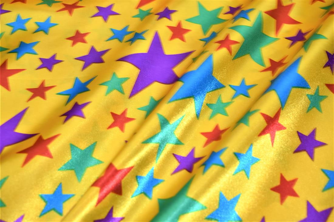 Printed Satin Fabric, Stars Design