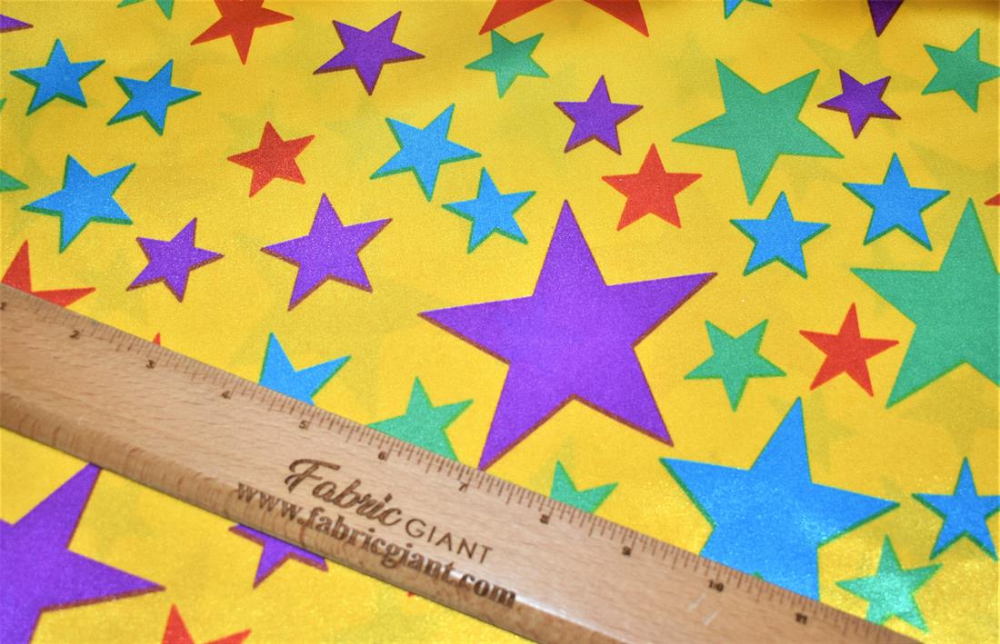 Printed Satin Fabric, Stars Design