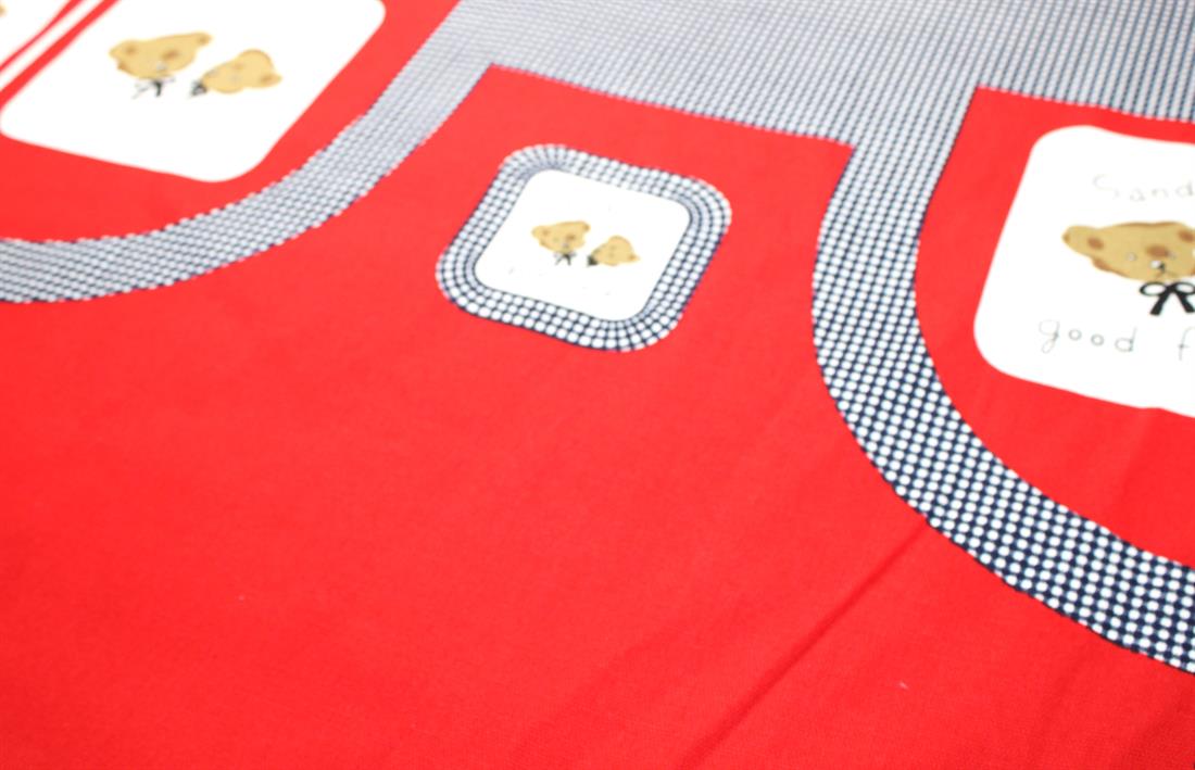 Red Printed Canvas Fabric