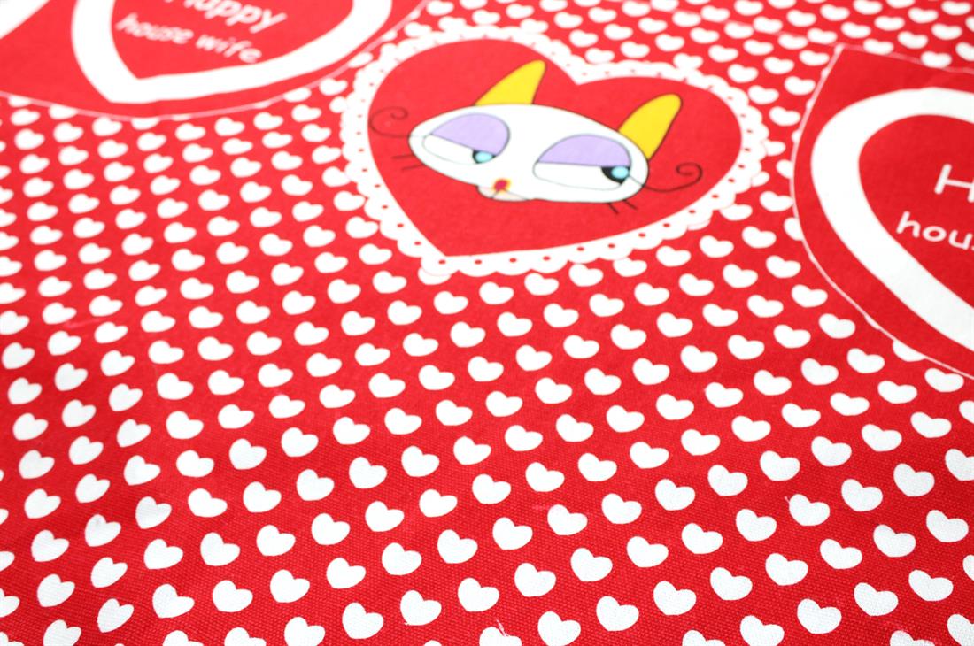 Red Printed Canvas Fabric
