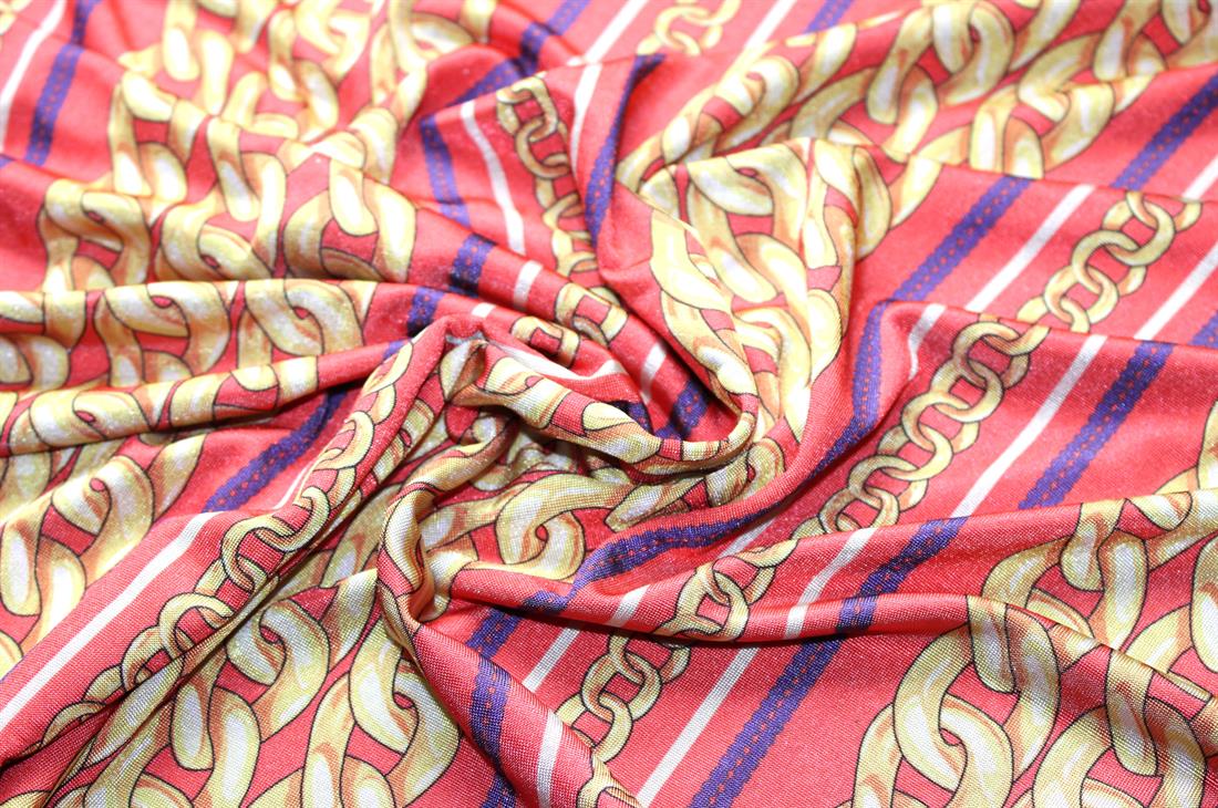 Multi Coloured Printed Polyester Jersey Fabric