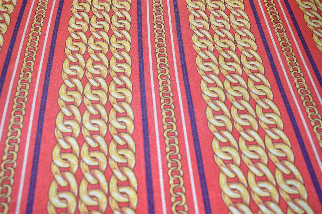 Orange Printed Jersey Fabric