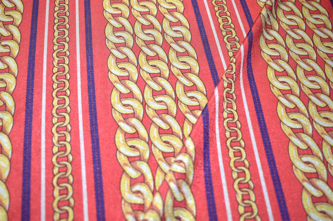 Orange Printed Jersey Fabric