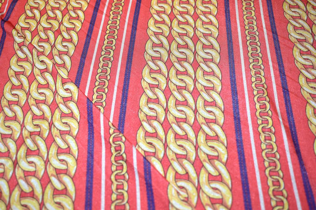 Orange Printed Jersey Fabric