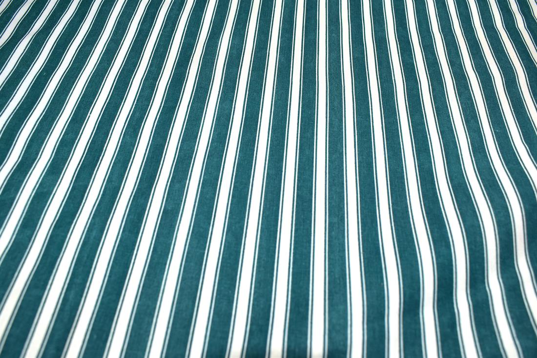 Jade & White Jade White Strips Cotton Fabric
