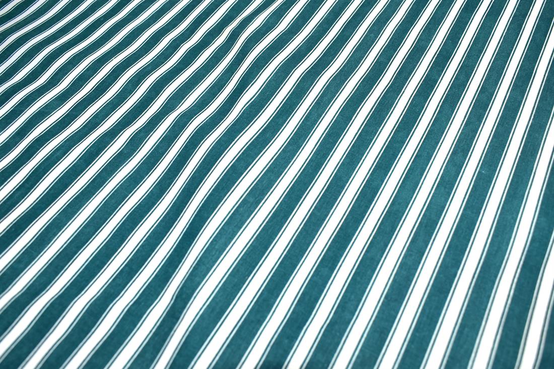 Jade & White Jade White Strips Cotton Fabric