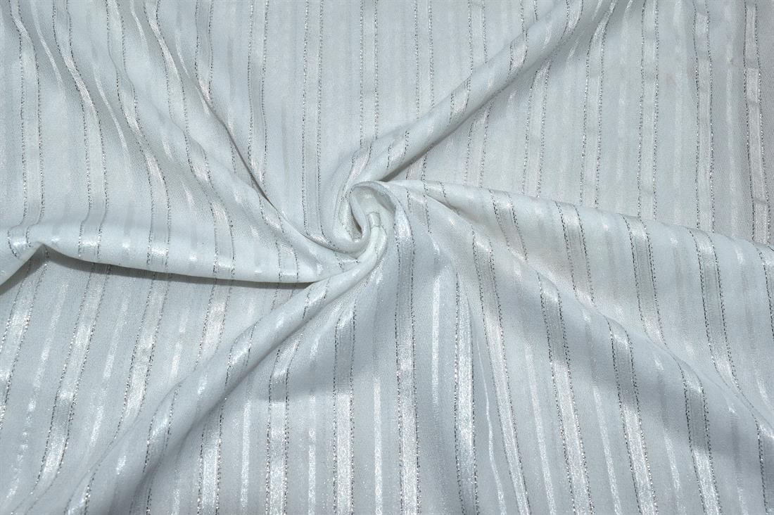 White Strips Polyester Fabric