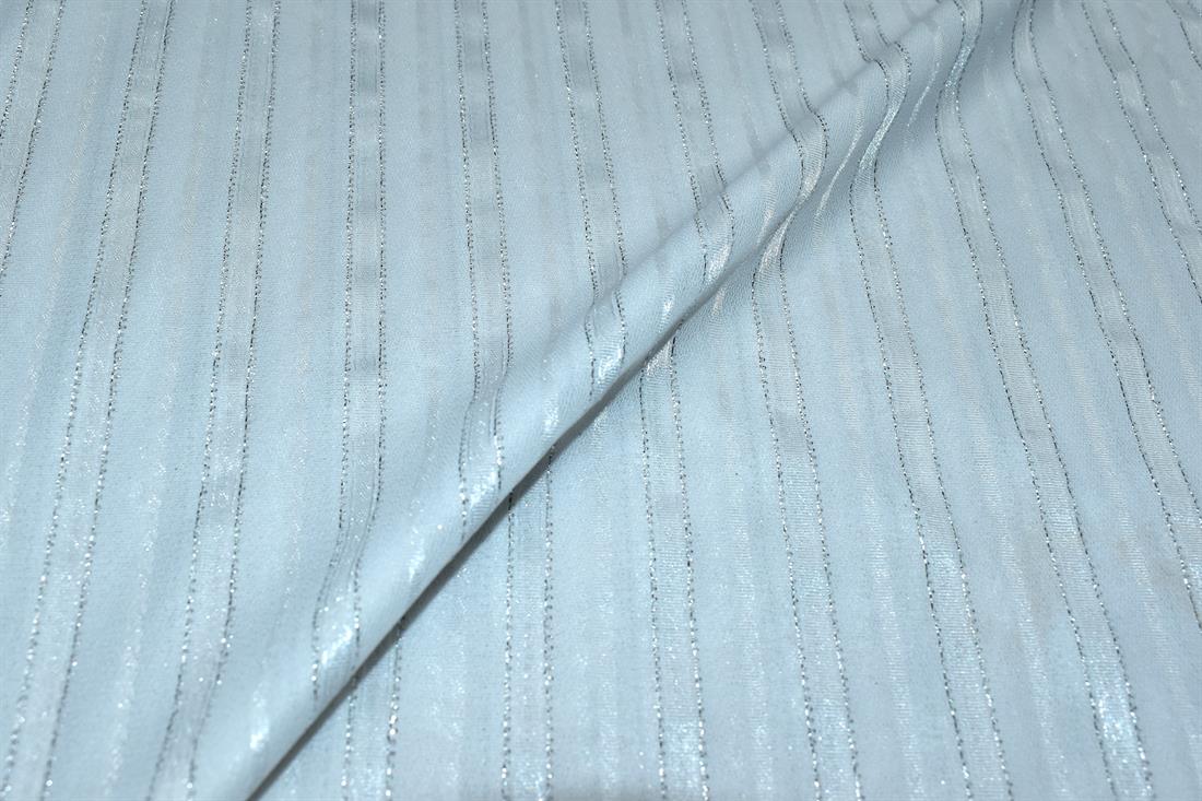 White Strips Polyester Fabric